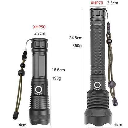 LED Rechargeable Waterproof Tactical Laser Flashlight丨90000 High Lumens